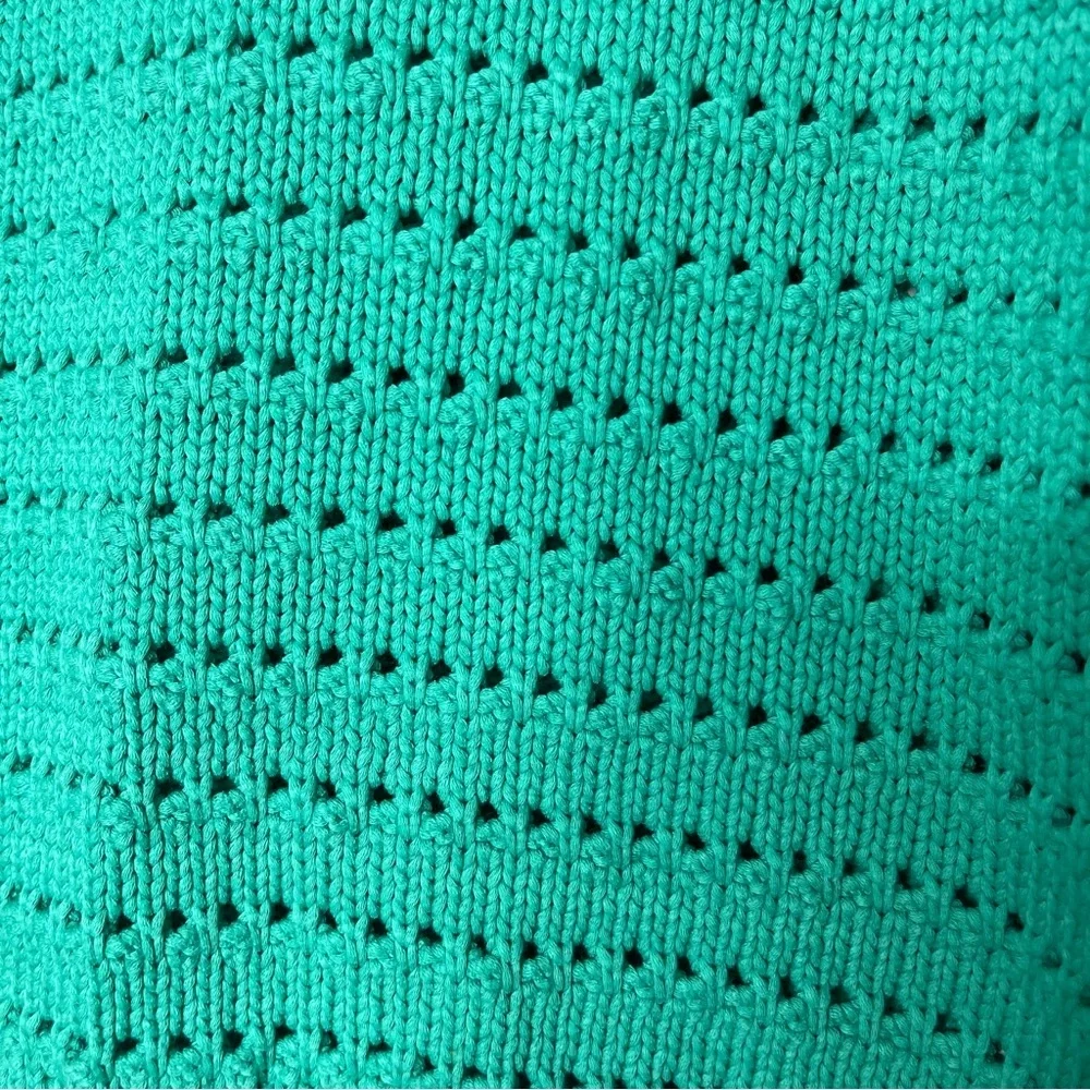 J. Crew Balloon Sleeve Pointelle Crew Neck Pullover Sweater Size Medium - Picture 4 of 7